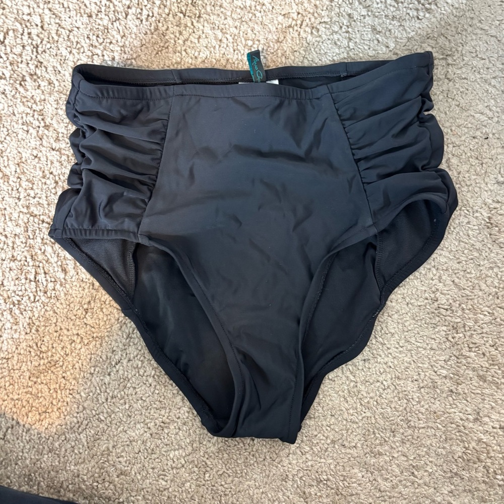 Black High Waisted Full Coverage Swim bottoms
